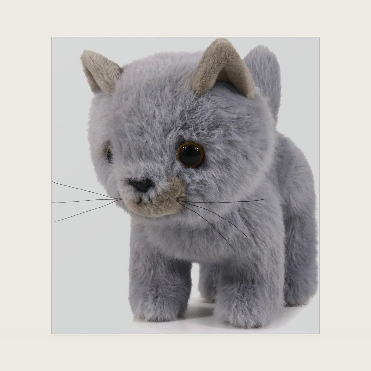 Ice King Bear Fluffy Little Cat Stuffed Animal Plush Toy 6 Inches (Gray)