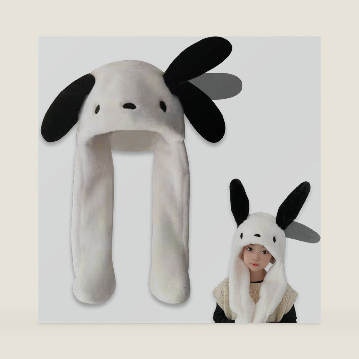 Anime Ear Moving Jumping Hat Fluffy Beanie Cap Soft for Women Girls