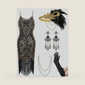 YESSA Women's Flapper Dresses 1920s,Great Gatsby Dresses Sequin Fringe Cocktail Dress Roaring 20s Dress for Harlem Nights
