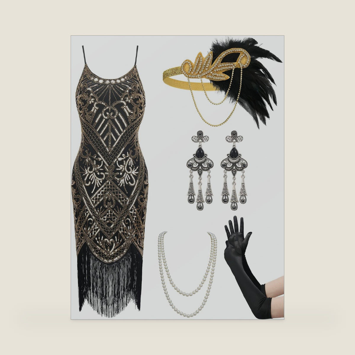 YESSA Women's Flapper Dresses 1920s,Great Gatsby Dresses Sequin Fringe Cocktail Dress Roaring 20s Dress for Harlem Nights