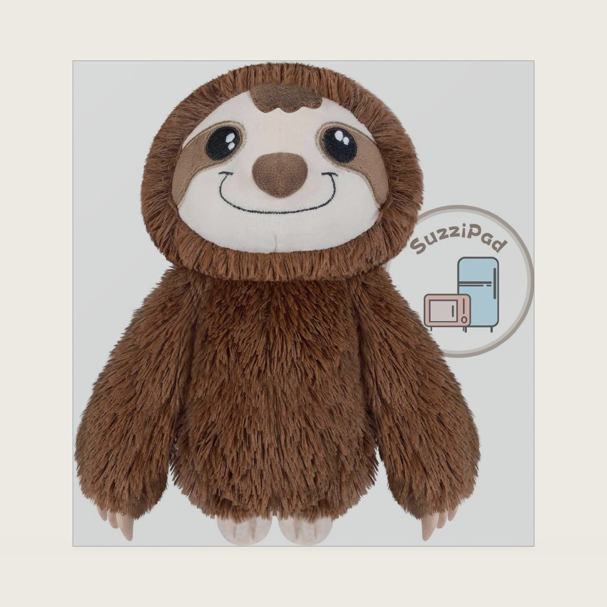 SUZZIPAD Microwavable Stuffed Animal, Heated Sloth Plush, 11", Brown