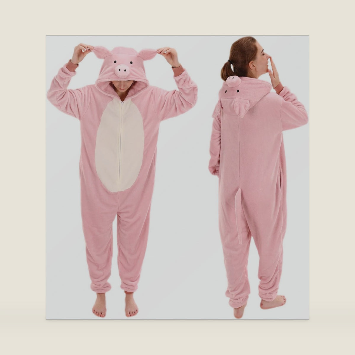 COSUSKET Snug Fit Unisex Adult Onesie Pajamas, Flannel Cosplay Animal One Piece Halloween Costume Sleepwear Homewear