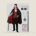 Oumbivil Adult Vampire Costume Men Gothic Medieval Royal Vampire Cape