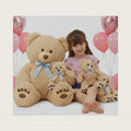 MorisMos Giant Teddy Bear Stuffed Animal with Baby Bears,35.4'' Big Mommy Stuffed Bear,3 Small Bulk Teddy Bear Stuffed Animals for Baby Shower Birthday, 4-Pack Brown Bear Toys for Kids Mom Girlfriends