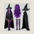 Witches Costume Women Witch Wigs Hat and Stockings Witch Outfit Halloween Costumes Women