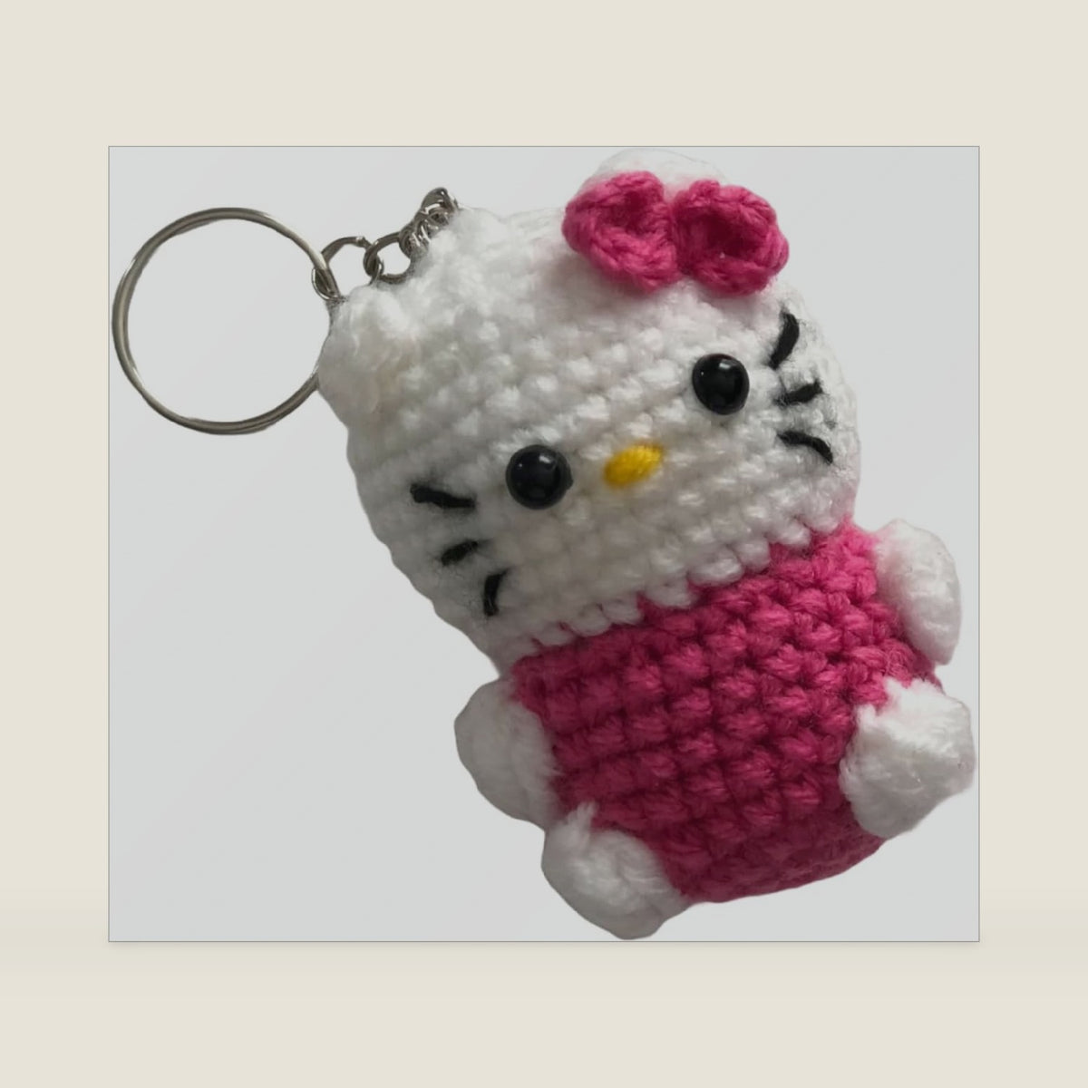 Znet3D Adorable Handmade Crochet Keychain - Cute and Unique Accessory, 3 Inches Tall
