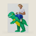 Inflatable Dinosaur Costume Adults, Inflatable Halloween Costumes, Ride on Dino Costume, Blow Up T-rex Costume Fancy Dinosaur Suit for Halloween Party