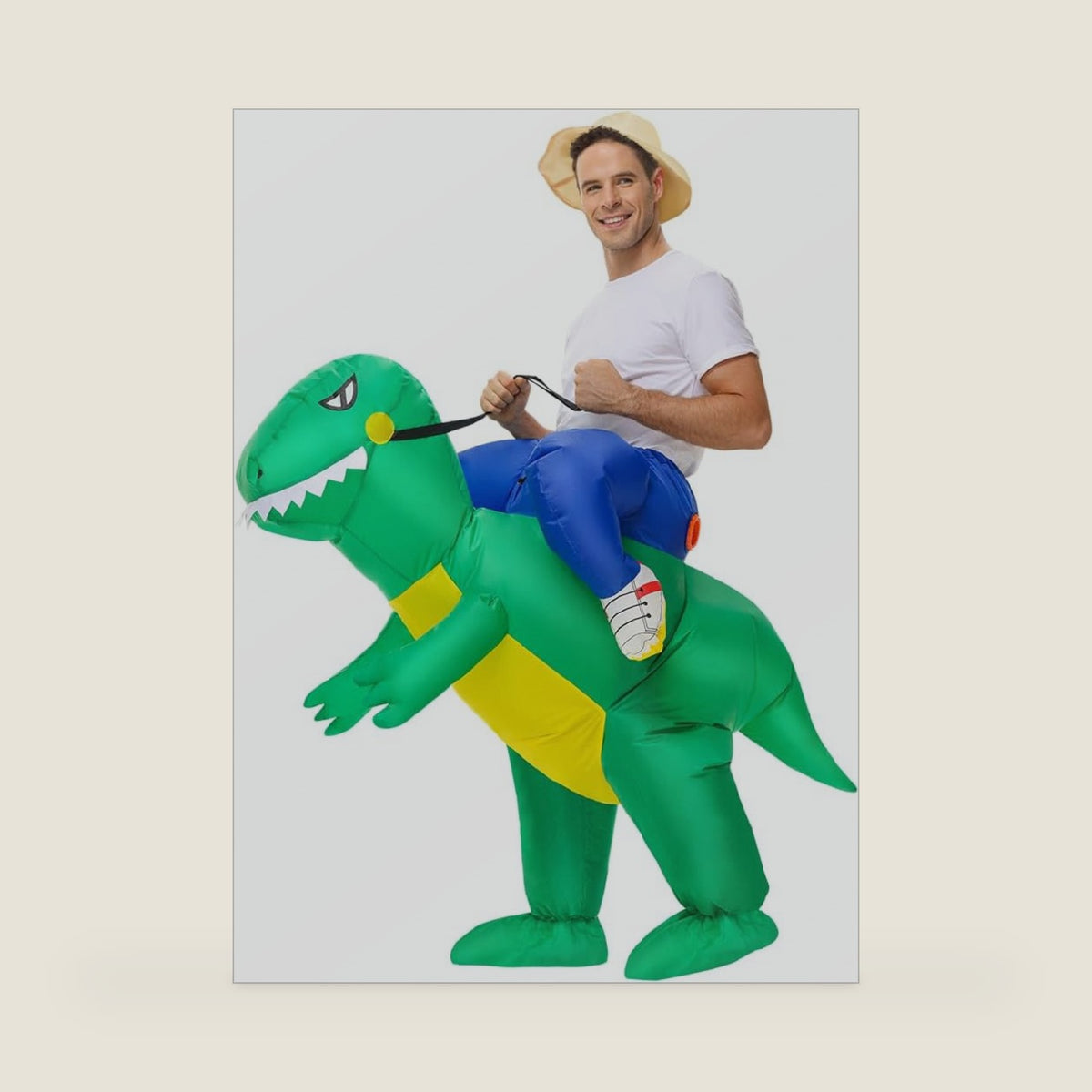Inflatable Dinosaur Costume Adults, Inflatable Halloween Costumes, Ride on Dino Costume, Blow Up T-rex Costume Fancy Dinosaur Suit for Halloween Party