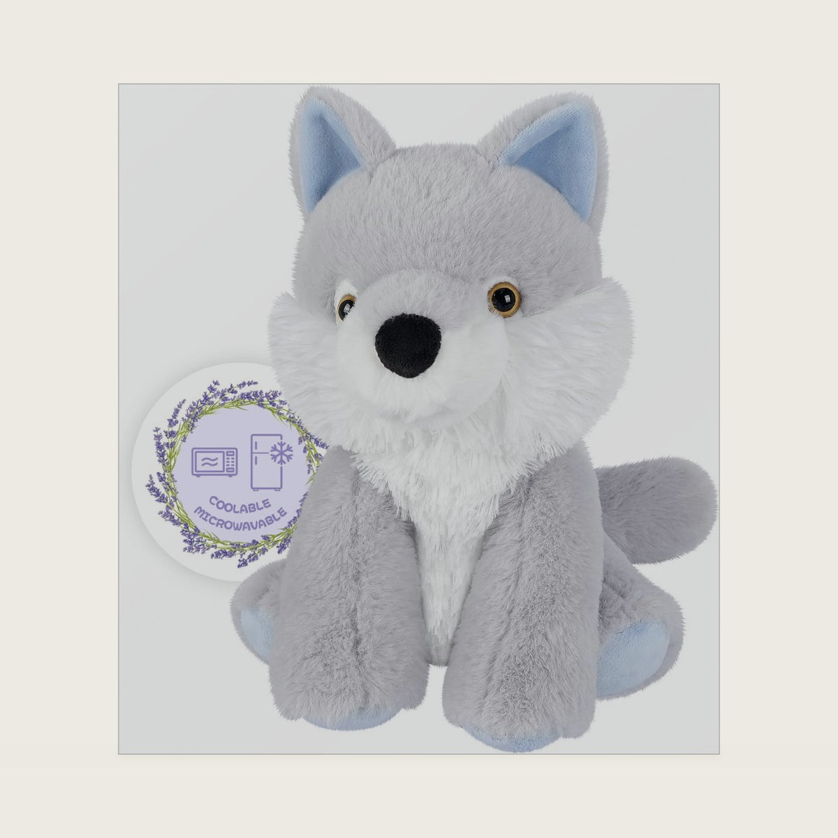 SuzziPals Microwavable Wolf Plush, Stuffed Wolves Heating Pad for Period