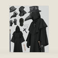 Adult Plague Doctor Costume Men Halloween Costumes with Bird Mask