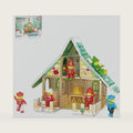 PicassoTiles Magnetic Tile Christmas Holidays Cottage Building Set with Santa Elves Nutcracker 6 Character Figures STEM Educational Construction Toy Winter Magnet Block Gift for Kids Age 3 Plus PTQ08