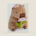 CHDBLOCK Flower Capybara Plush, Cute Capybara Plush Pillow Kawaii Flower Stuffed Aniamls Capybara Plushies Toys Gifts for Kids 11 inch