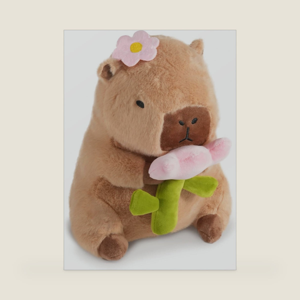 CHDBLOCK Flower Capybara Plush, Cute Capybara Plush Pillow Kawaii Flower Stuffed Aniamls Capybara Plushies Toys Gifts for Kids 11 inch
