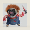 T2Y Dog Halloween Costume Pet Deadly Doll Chucky Dogs Costume with Knife & Wig, Dog Costumes for Medium Dogs Funny Party Cosplay Halloween for Corgi, Pug, Frenchie, Dachshund【M】
