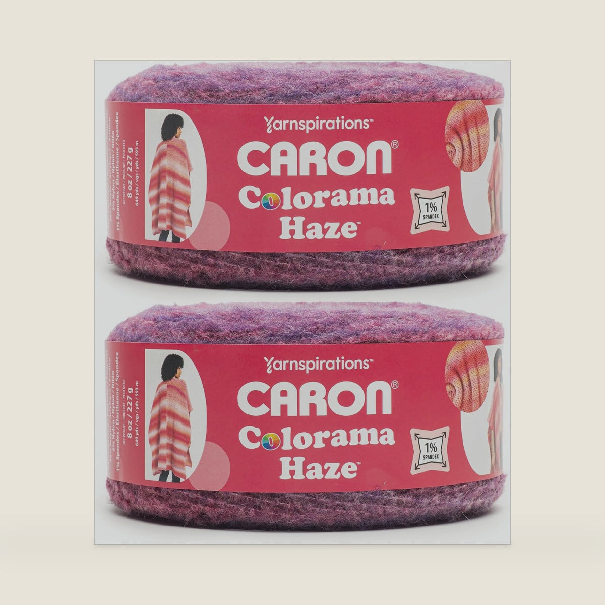 Caron Colorama Haze Cake Felted Yarn, Soft Yarn Cake, Bewitching, 2-Pack