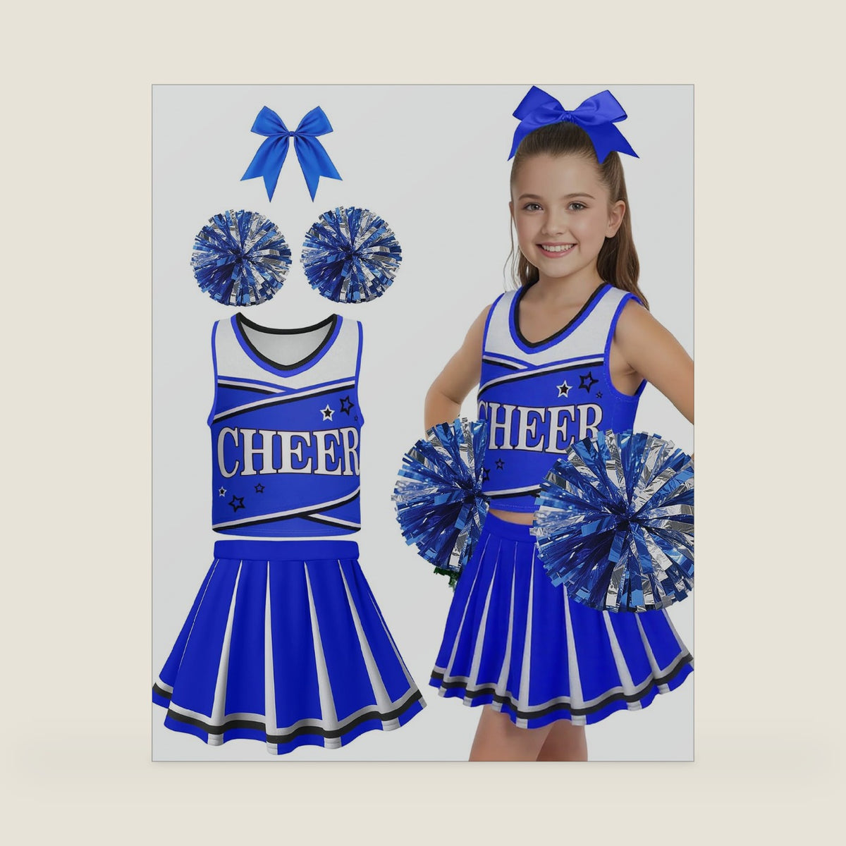 JenPen 4 Pcs Cheerleader Costume Outfit