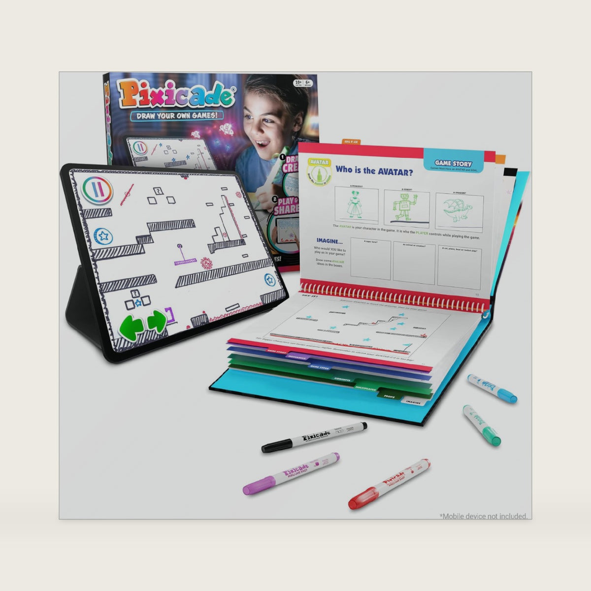 Pixicade Draw & Play Video Game Maker - STEM Kit for Kids, Gift Ages 6-13