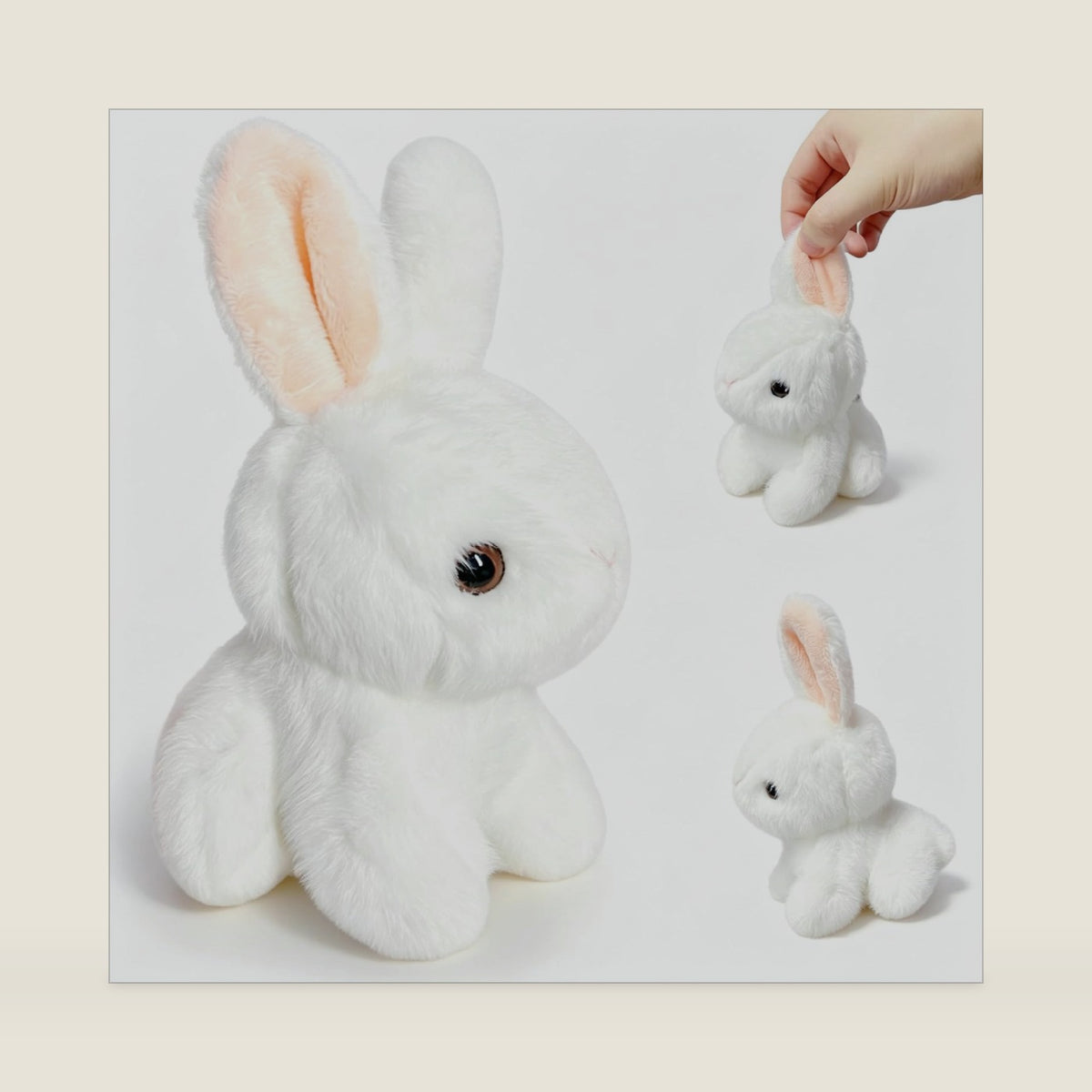 Cute White Bunny Plush Toys for Kids and Adults, Soft Rabbit Stuffed Aniamls, Cuddly Bunny Doll Small Stuffed Animals for Kids, Girls and Boys Birthday, Easter Basket Stuffers
