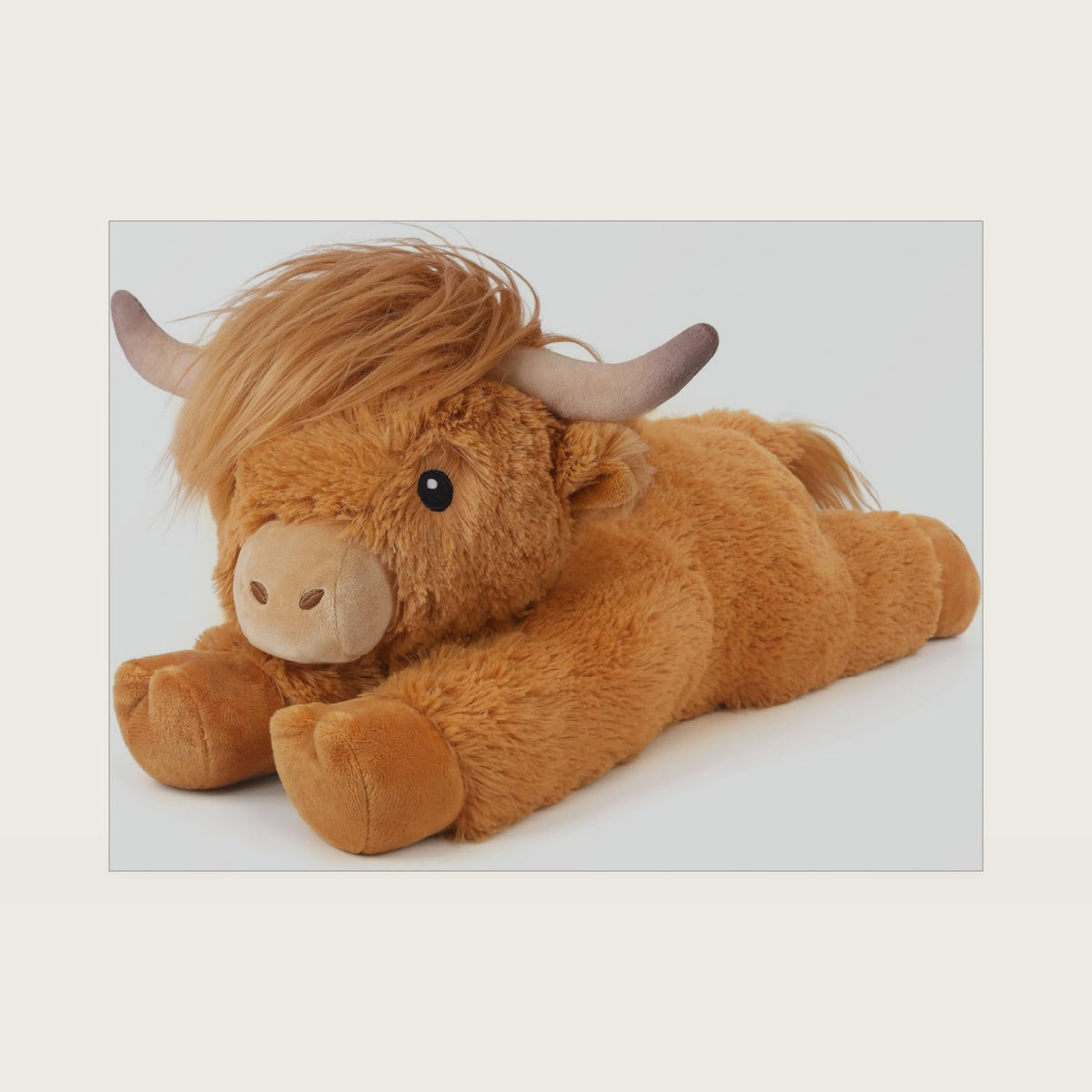 Cuckool Highland Cow Stuffed Animals, Microwavable Stuffed Animal Adorable Fluffy Highland Cow Plush for Warmth, Heatable Coolable Lavender Scent Toy, Cute Soft Plushie Gift for Kids Boy Girl & Adults