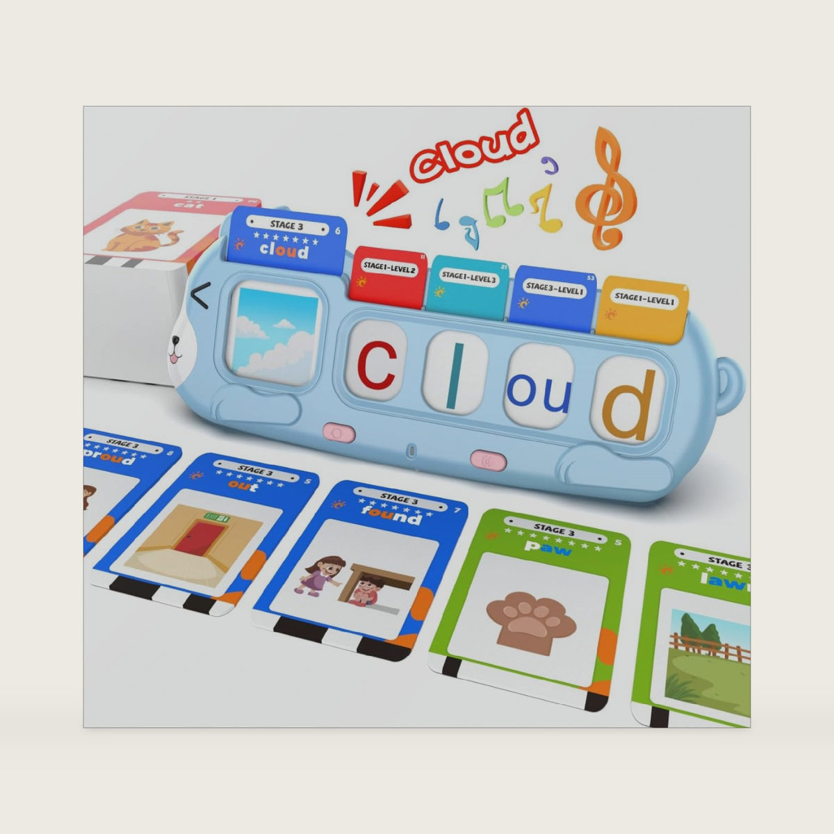 QuTZ Phonics Learning Toy for Preschool Kids – Talking Flash Cards with Sound Machine, Word Blending & Math Games – Educational Reading & Counting Activity Set 4-8