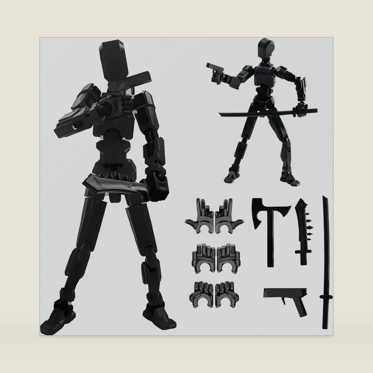 Assembly Completed-Titan 13 Action Figures, Upgrade Titan 13 Action Figure, Dummy Robot 13 Action Figure Set,3D Robot Action Figures for Children's Day Birthday Gifts (Assembly Completed-Black)