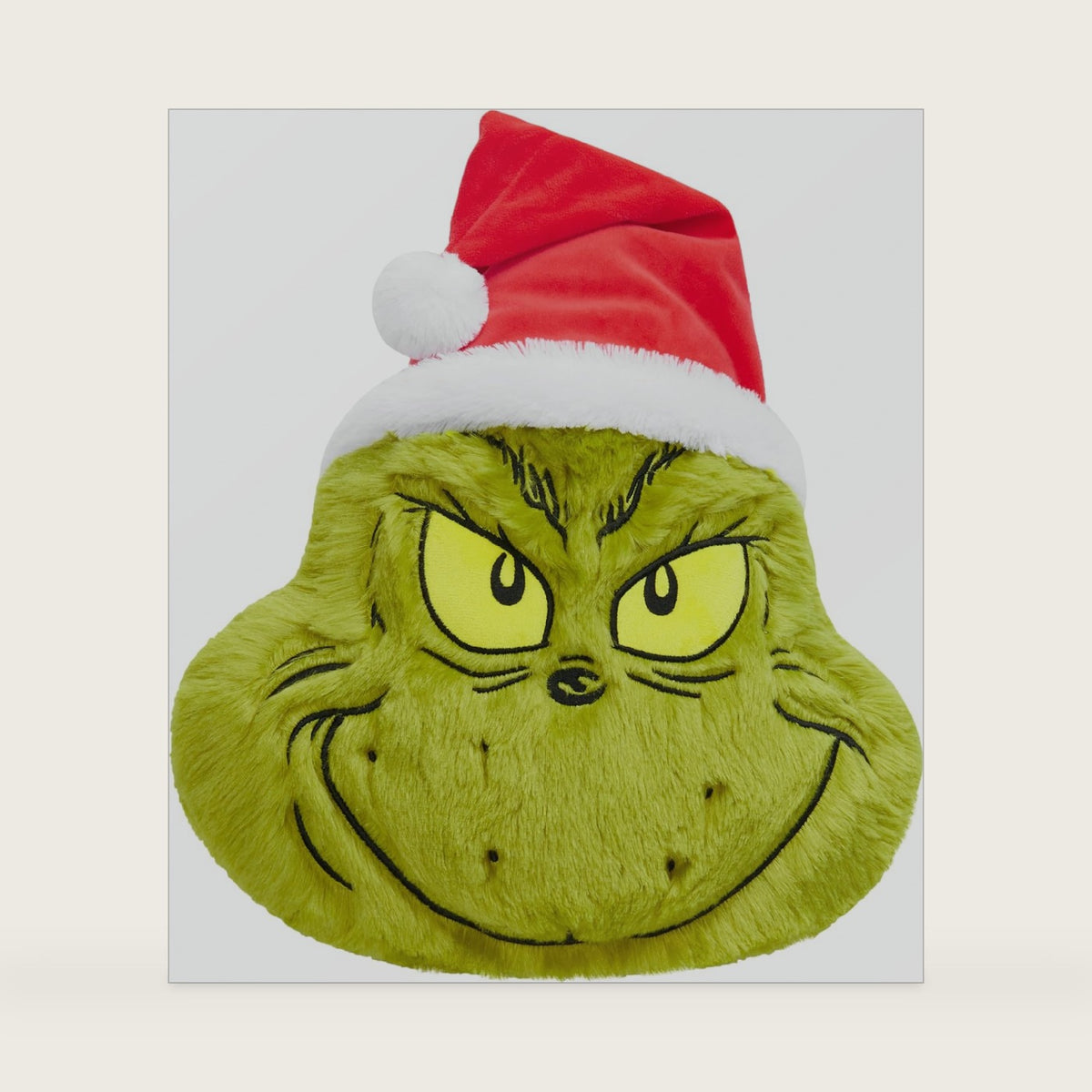 The Grinch 3D Plush Pillow Cushion for Bed, Couch, Throw Pillows Room Decor 21x14 inches, Christmas Home Decor Accessories, Funny Xmas Gifts