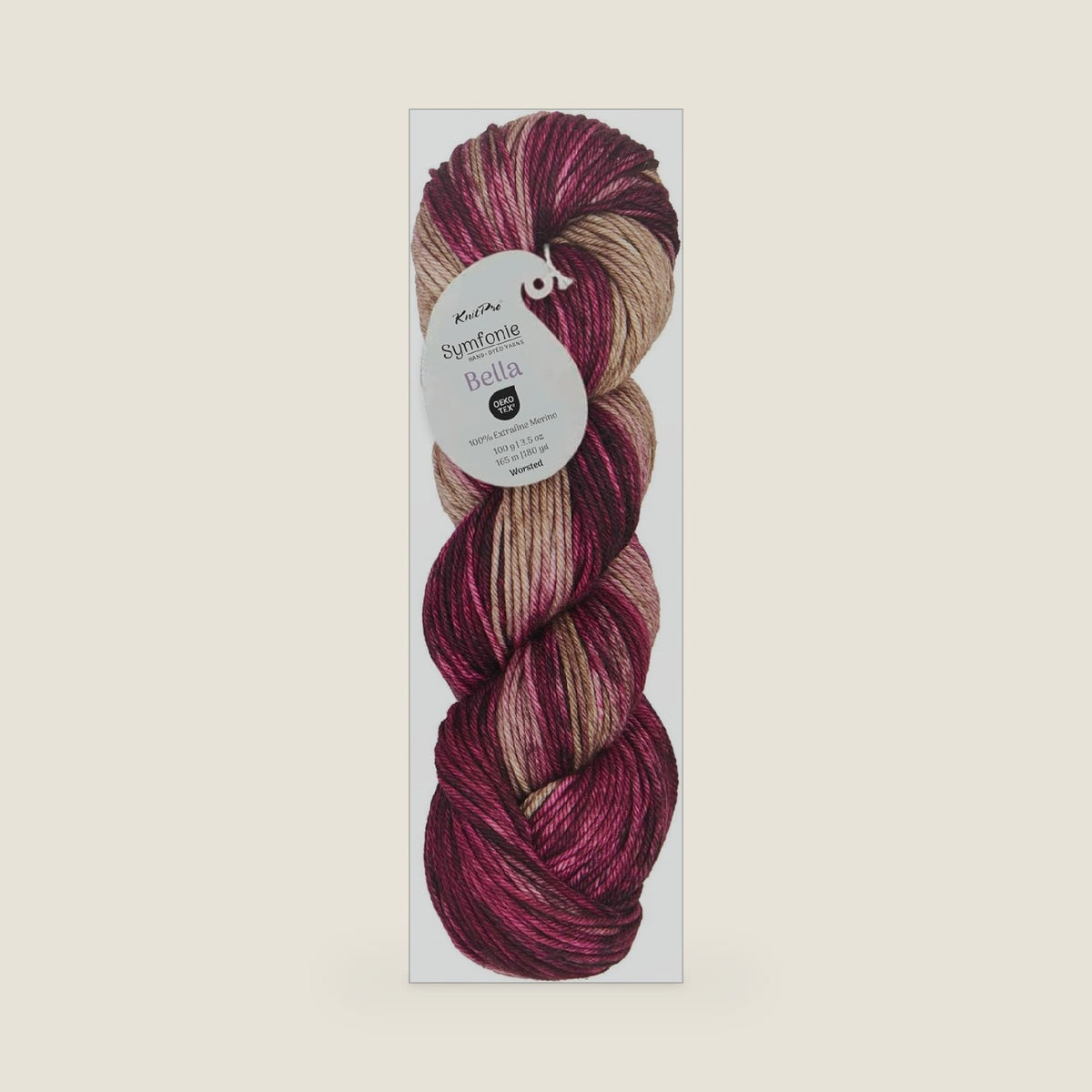 KnitPro Symfonie Worsted Weight Merino Wool Yarn, 100g, Cafe Rose