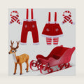 Meooeck 6 Pieces Christmas Doll Accessories Set Including 2 Holiday Clothes Outfit, and 4 Novelty Toy Accessories for Kid(Reindeer)