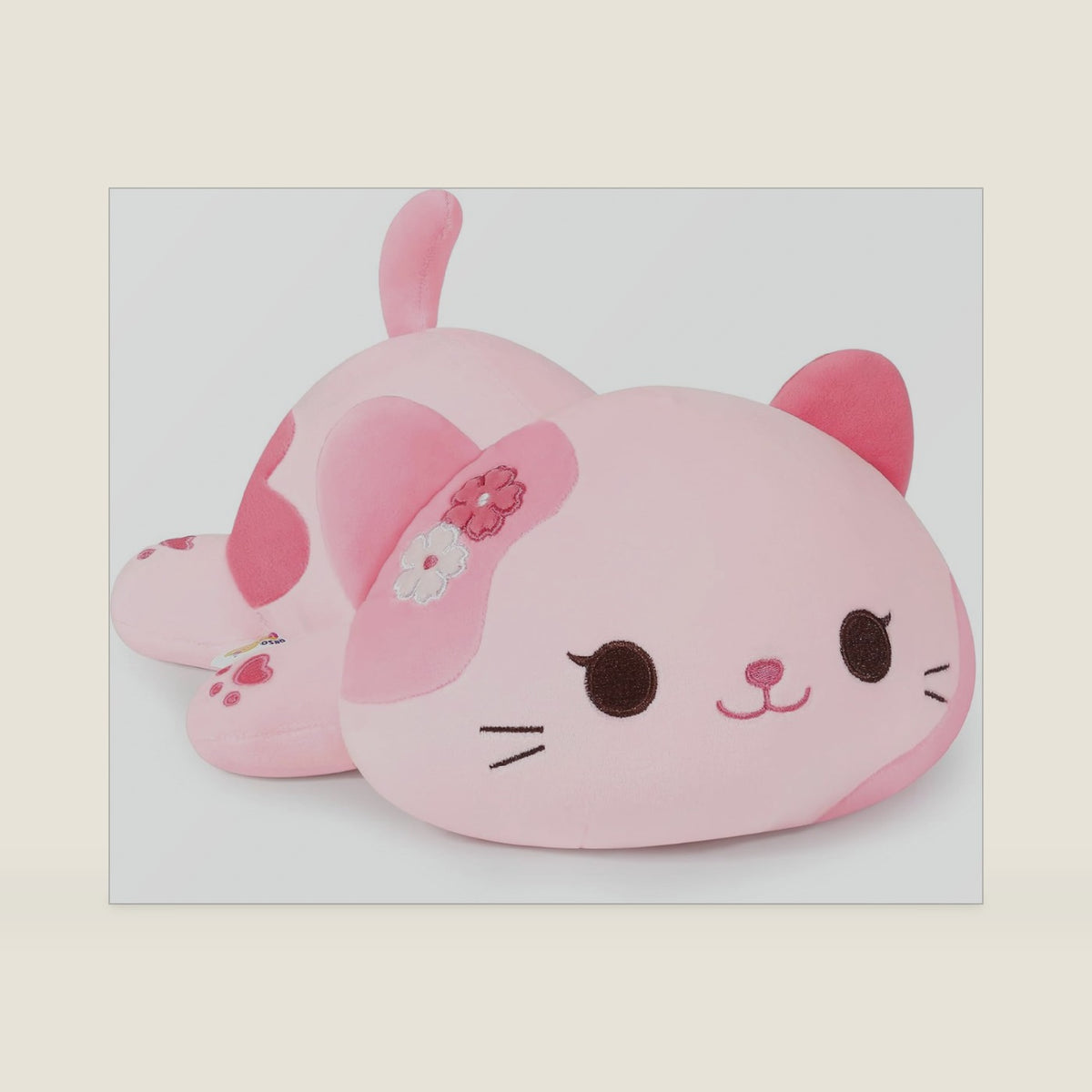 Onsoyours Original Sakura Cat Plush Cute Kitten Stuffed Animal Soft Little Pink Kawaii Kitty Plush Toy Gift for Kids & Adults (Sakura Cat, 9")