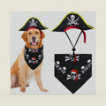 GOYOSWA Dog Pirate Costume, Dog Halloween Costumes Pirate Hat and Bandana Set Holiday Outfit Clothes for Small Medium Large Dogs Pets (Style B, Large)