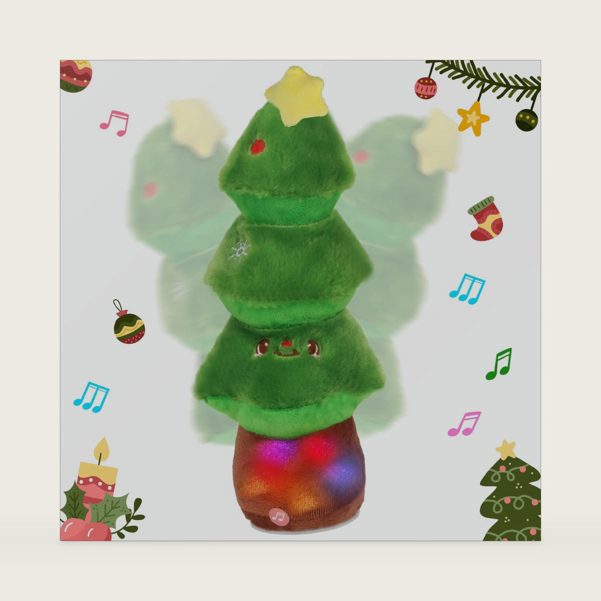 Hopearl Talking Christmas Tree Repeats What You Say Lighting up Nodding Electric Speaking Interactive Animated Toy Festival Gifts for Toddlers, 12''