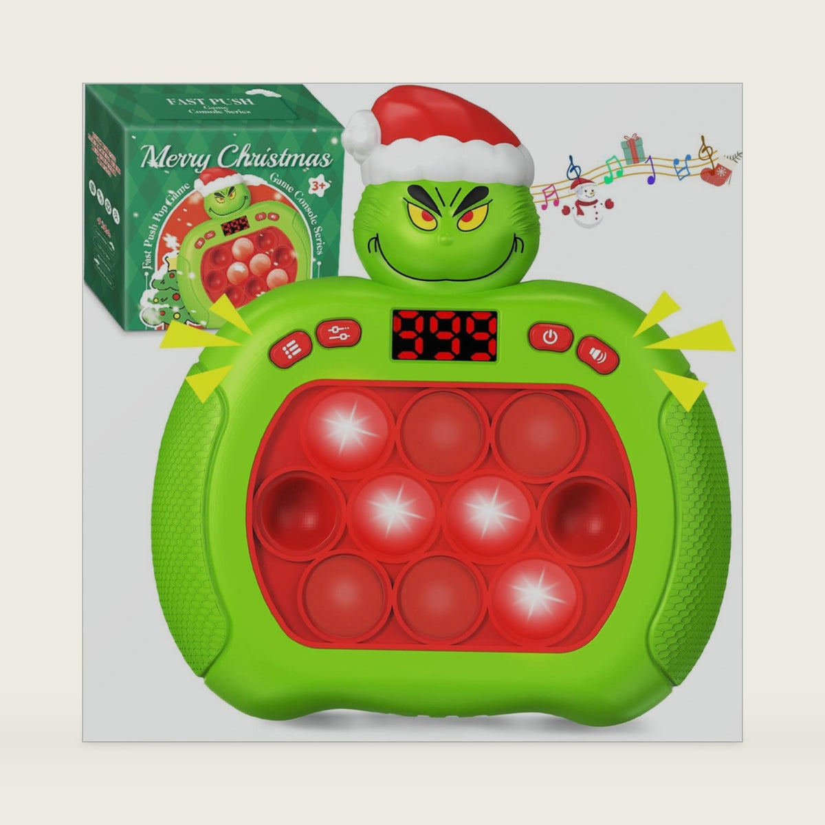 Christmas Pop Light Up Fidget Toys,Christmas Handheld Puzzle Game Sensory Toys,Pop Bubble Up Toys for Kids,Christmas Stocking Stuffers Party Favors Gifts for Boys Girls,Christmas Goodie Bag