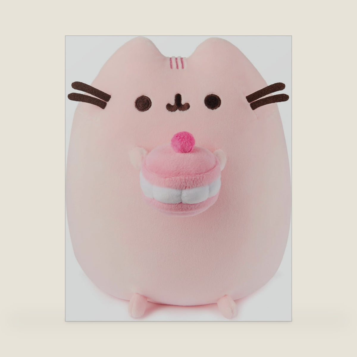 GUND Pusheen Cherry Macaron Squisheen 9.5-Inch Squishy Plush Toy; Ages 8+