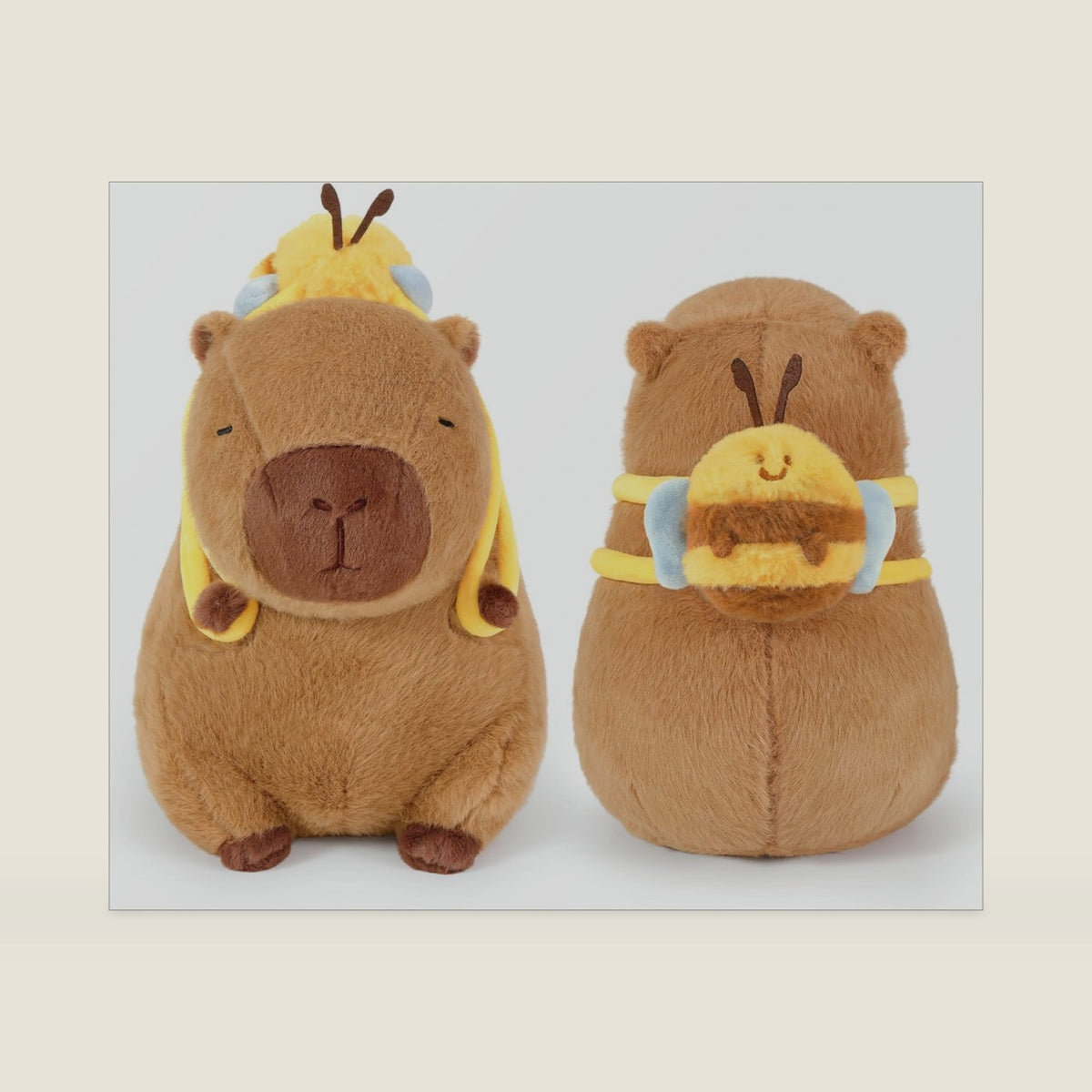 Ditucu Cute Capybara Plush with Bee Backpack Soft Capibara Stuffed Animal Plushies Toys Gifts for Kids Brown 9 inch