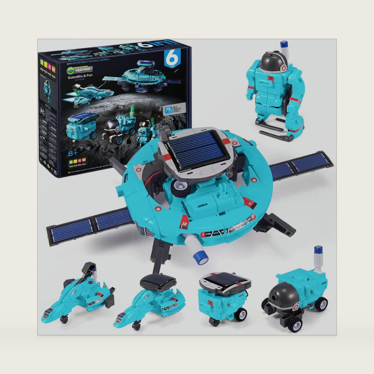 STEM Toys for Kids Ages 8-13, Christmas Birthday Gifts for 8 9 10 11 12 13 14 Year Old Teen Boys Girls, 6-in-1 Solar Robot Educational Science Building Experiment Kits