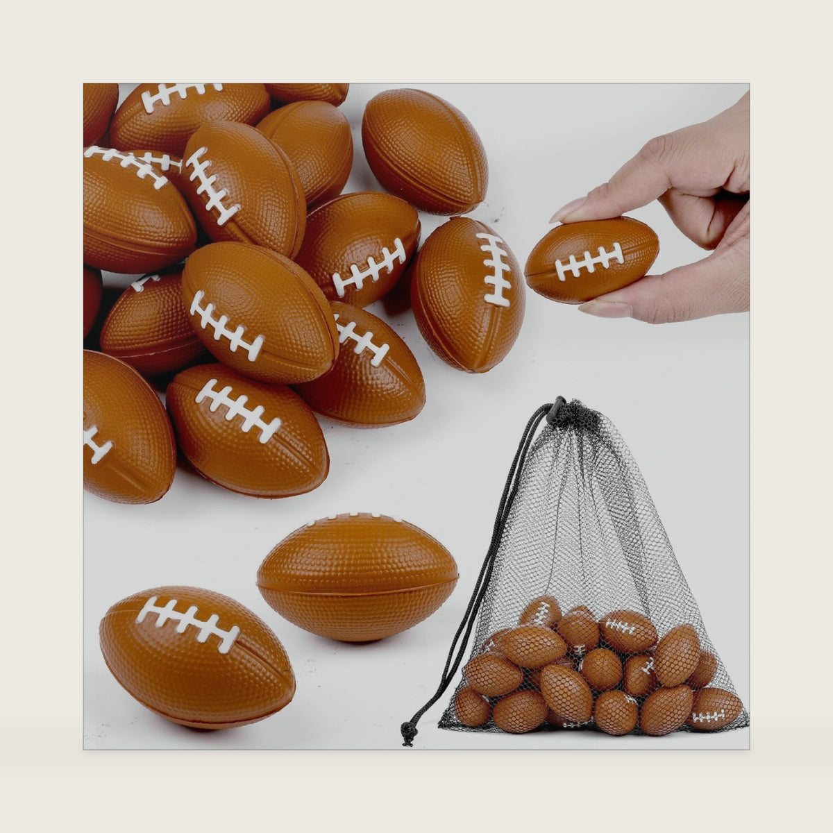 Aodaer 24 Pack Mini Football Stress Balls Fidget Ball Toys Bulk