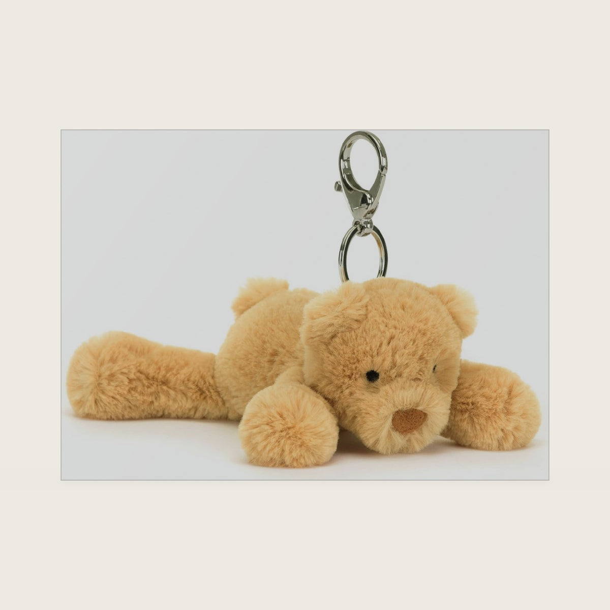 Smudge Bear Bag Charm, 3 inches - Teddy Bear Plush Keychain - Great Gift Idea