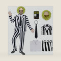 Adult Halloween Costumes Men Black and White Striped Suit Set
