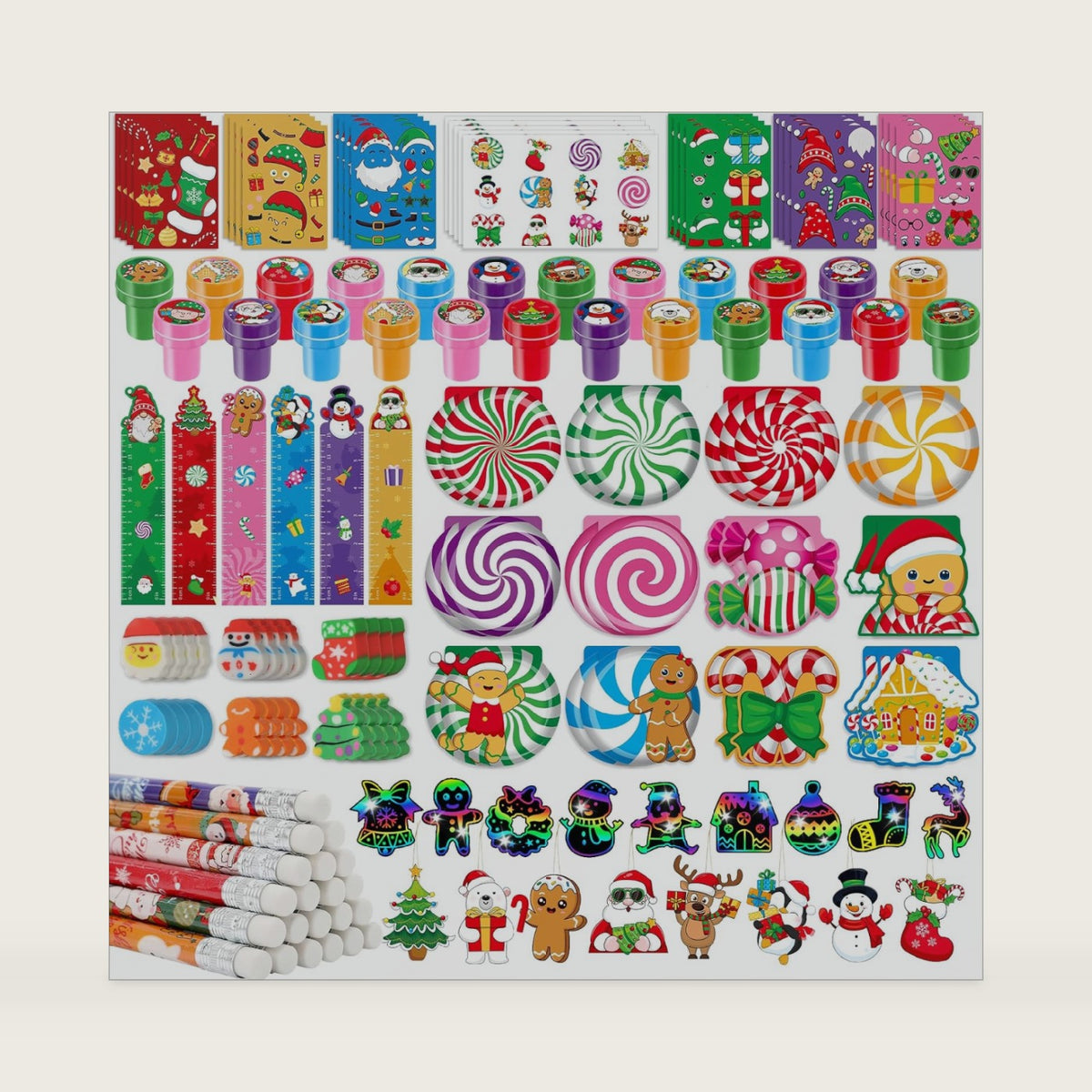 BenLouis Christmas Stationery Set Party Favors for Kids（24set Gingerbread）