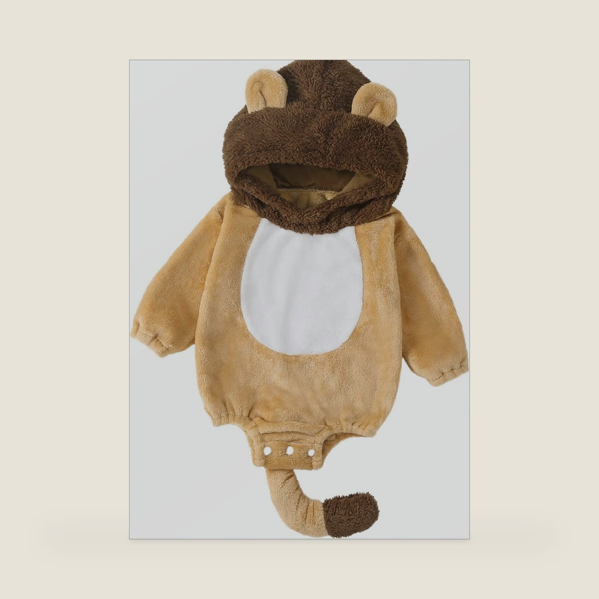 Infant Boy Girl Halloween Animal Costume Newborn Baby Flannel Hooded Rompers Fall Winter Long Sleeve Fleece Bodysuit
