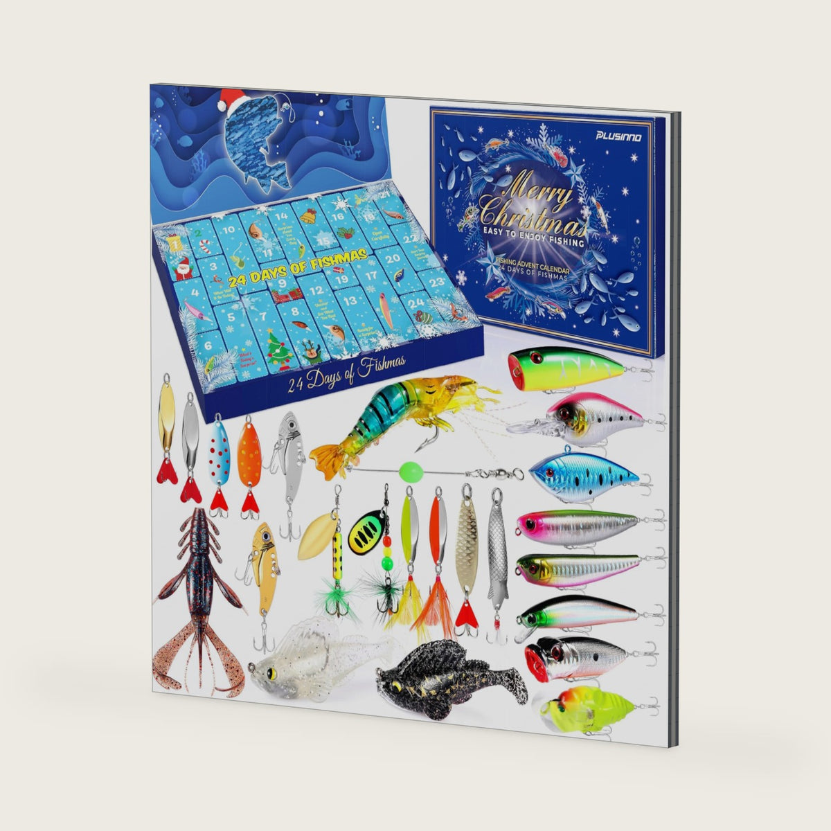 PLUSINNO Fishing Advent Calendar 2026 Adult, 24 Day Fishing Lures Gift