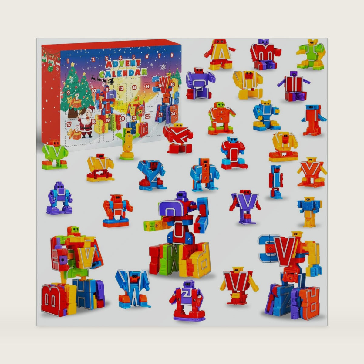 Alphabet Robots Advent Calendar 2026 for Boys,24 Days Christmas Countdown