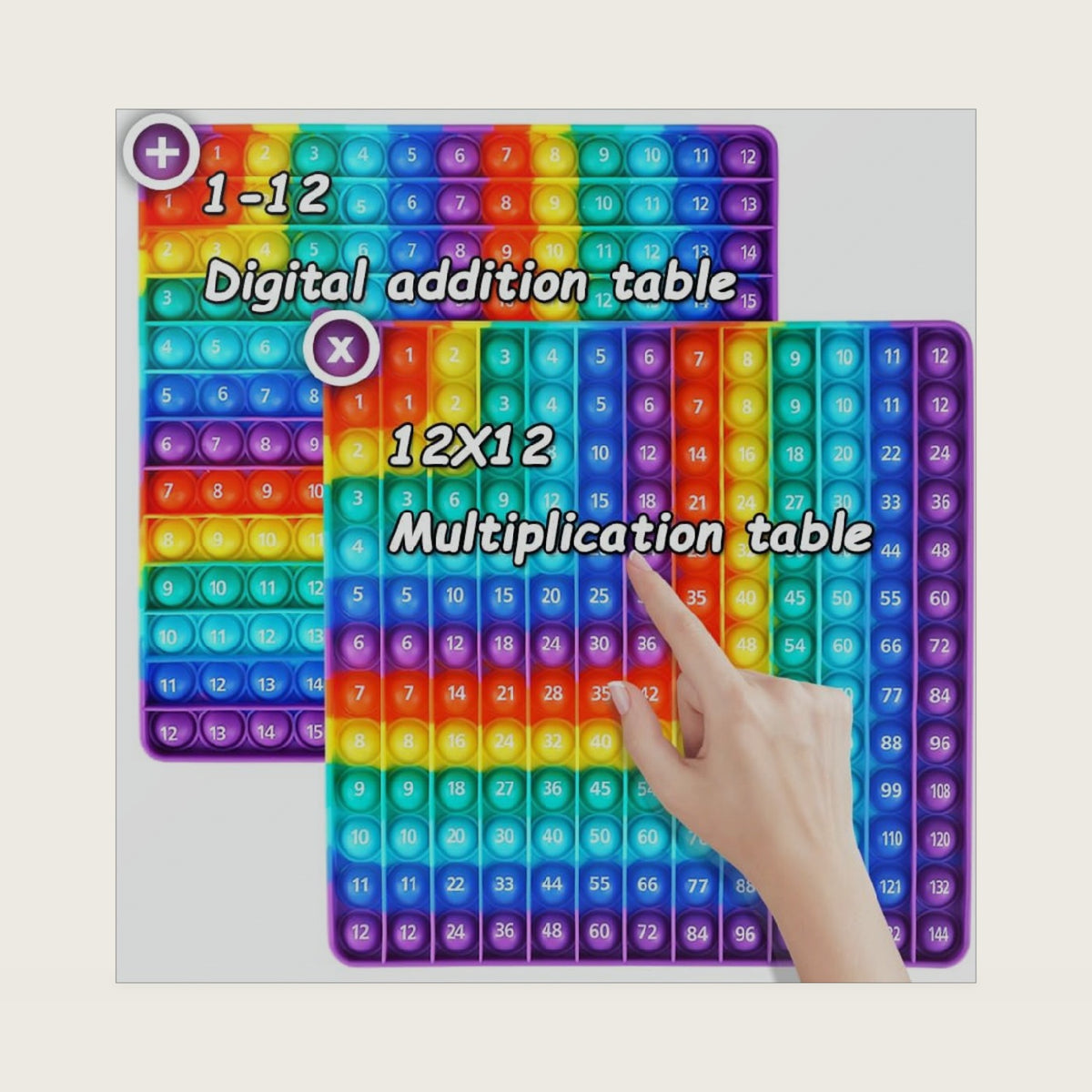 Yadisheng Rainbow Dimple 12x12 Multiplication Table Math Toy