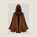 BJE Halloween Costume for Men Kid Cloak Velvet Cloak Renaissance Hooded Cape Cosplay Medieval Ranger Opera Wizard Robe Coat