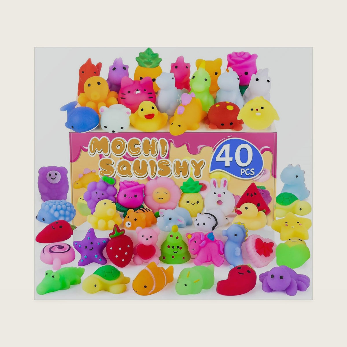 VISCOO 40 Pack Squishy Toys, Mochi Squishy for Kids, Kawaii Squishies