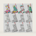 12 Pcs DIY Coloring Christmas Stockings Kit , Color Your Own Xmas Sock