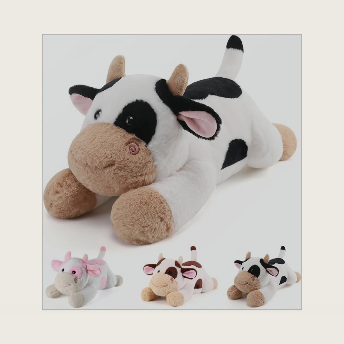 gnomantic Cow Weighted Stuffed Animals, Plush Pillow for Kids
