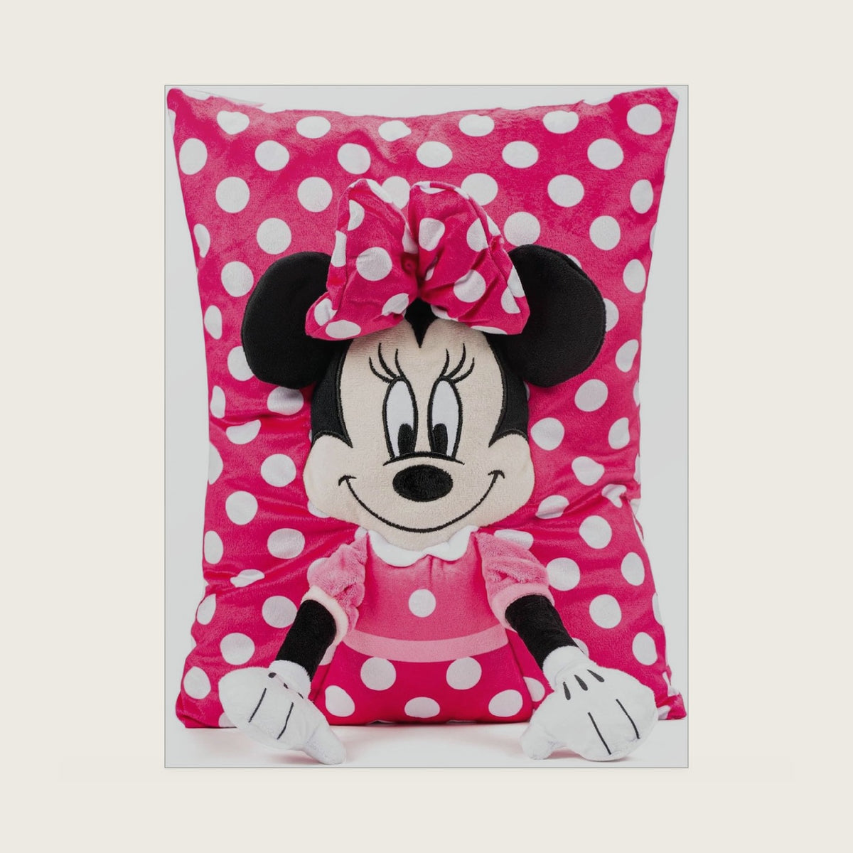 Jay Franco Minnie Mouse 3D Snuggle Pillow - Super Soft Pink Plush Pillow - Measures 15 Inches