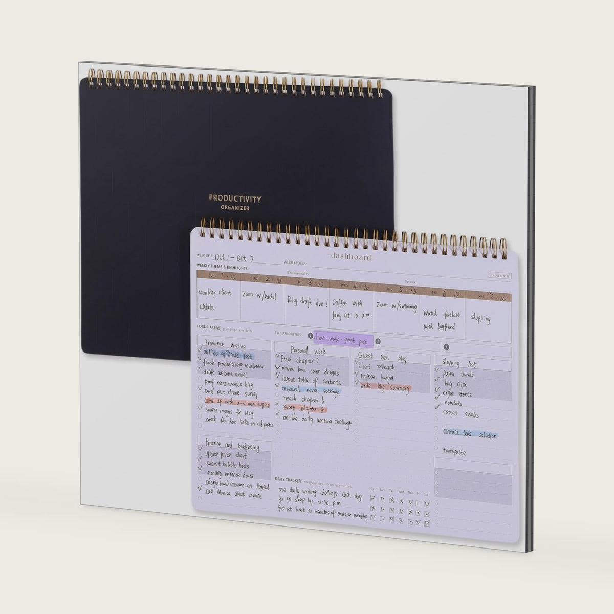 ZERONE CENTRE Weekly Productivity Planner for Overall Task Management