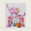 Shemira Toddler Basketball Hoop & Soccer Goal Activity Center Toys with Light & Music,Elephant Toddlers Musical Toys Gift, Baby & Toddlers Christmas Birthday Gift for 1 2 3 Year Old Boys & Girls